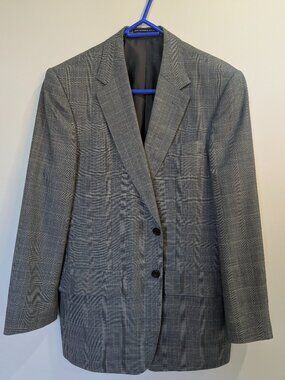 Lutwyche Men's 40R Suit Jacket Hand-tailored In England Gray Brown Plaid